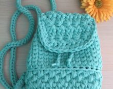 crochet knitted yarn backpack