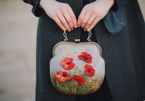 DIY felted wool bag