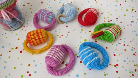 knitted yarn rattles