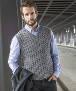 gilet sans manches pour hommes en fil tricoté 