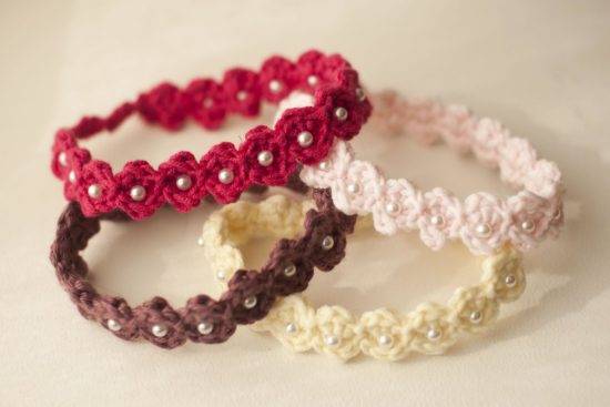 bracelet au crochet en fil fin