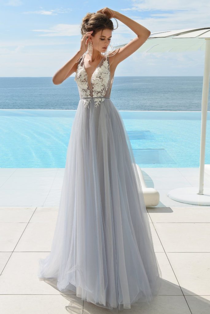 robe de mariée bleue