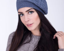 knitted women's beret