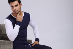 blue thermal underwear