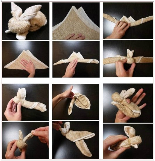 how to make a bunny out of a towel