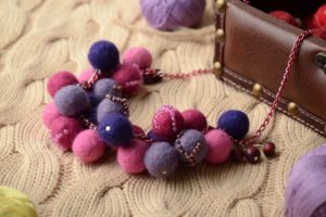 DIY wool beads