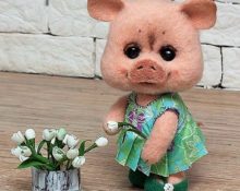 Wie man für Anfänger ein Schwein aus Wolle filzt