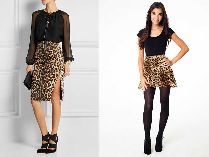 collant per gonna leopardata