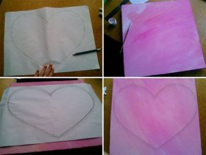 Draw a straight heart on paper