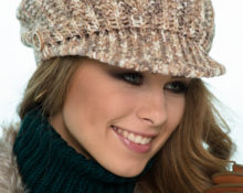 women's knitted cap with visor