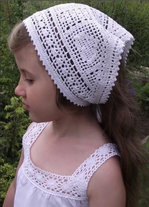 Witte hoofddoek voor meisjes