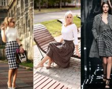 what to wear with a houndstooth skirt