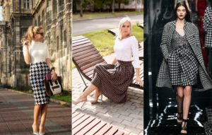 apa yang perlu dipakai dengan skirt houndstooth