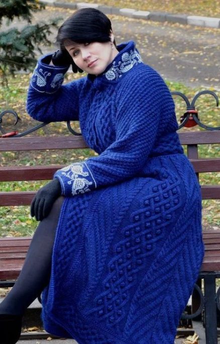 Knitted coat for obese women 1