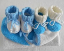 Plush yarn booties