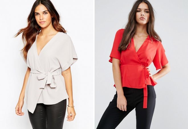 Chiffon wrap blouses