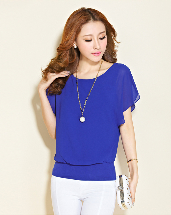 Blusa de gasa blau reial