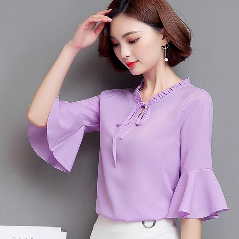 Chiffon blouse with sleeve