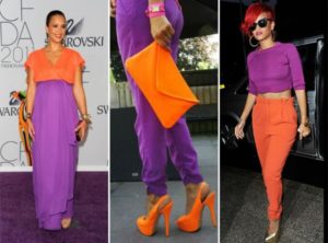 roxo com laranja