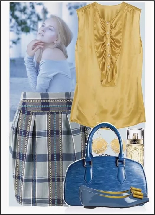 Gray plaid skirt with what to wear with accessories