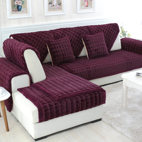 chăn trên ghế sofa da lộn