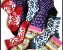 Sock patterns in different colors