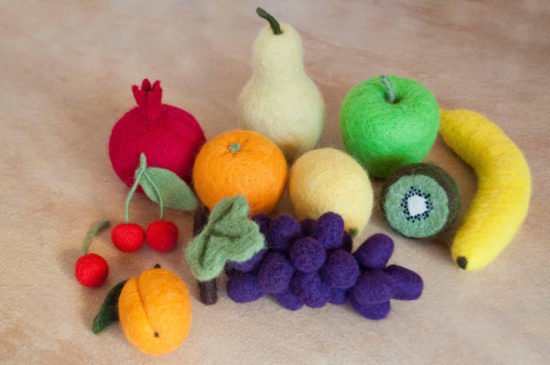 still life felted wool