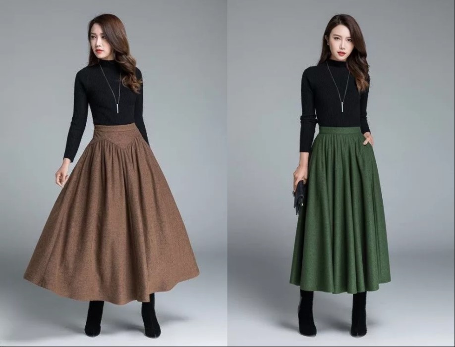 Skirt maxi pinggang tinggi