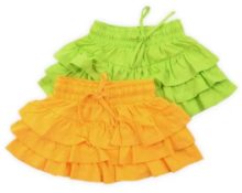 Skirt with frills for girls with bright ties