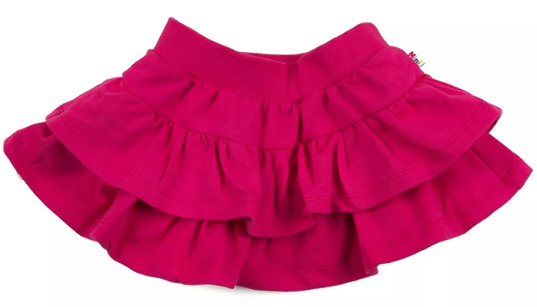 Ruffled skirt dark red