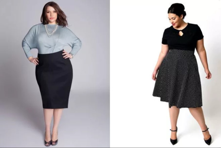 Ψηλόμεση φούστα για plus size κυρίες