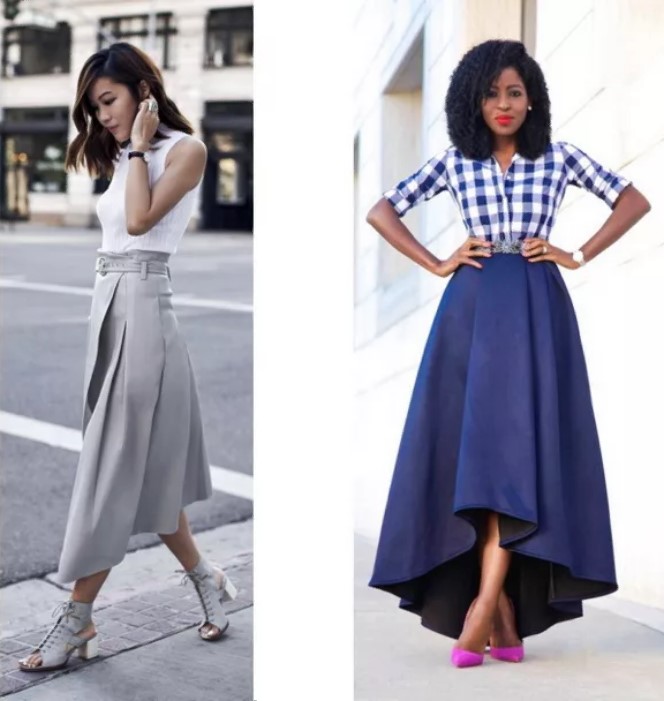 Skirt maxi pinggang tinggi