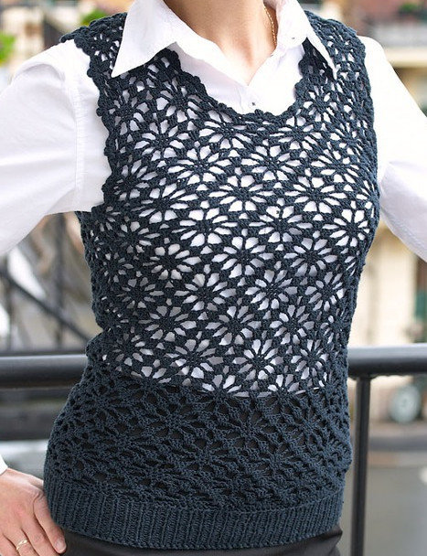 women's openwork sleeveless vest 2