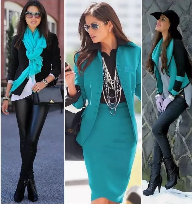 turquoise color suit