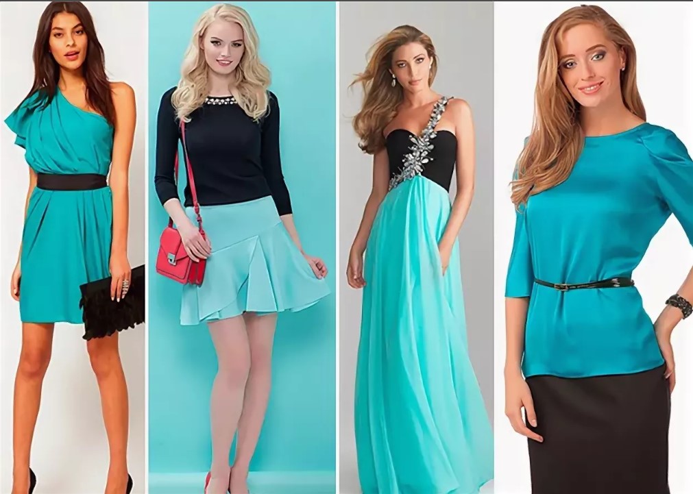 turquoise color in different clothes