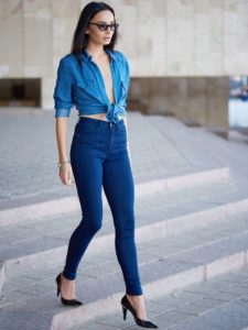 Jeans mit hoher Taille