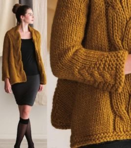 sweater model made from thick yarn