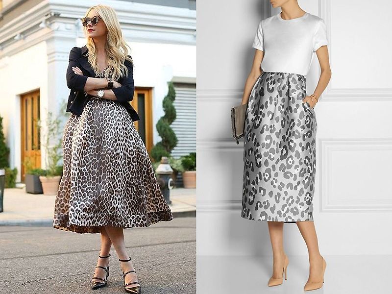 how to wear a leopard print skirt