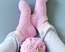 crochet plush yarn socks