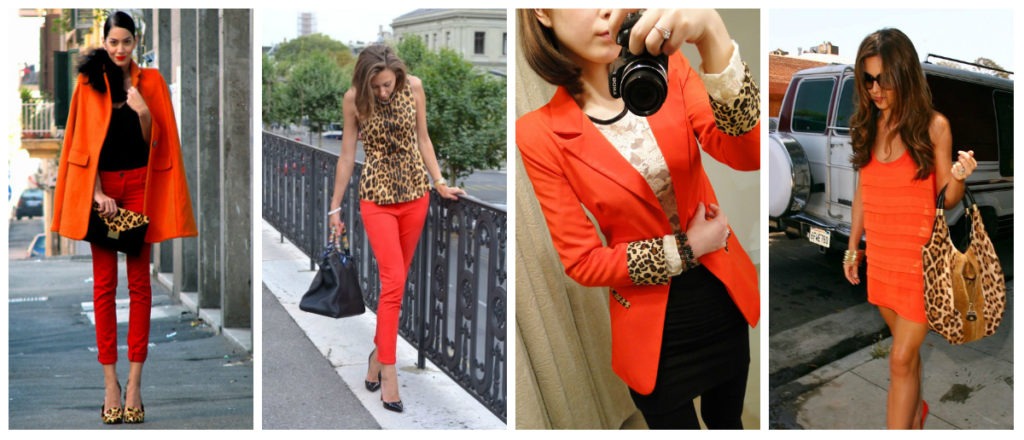 orange with leopard print