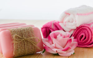 towel and rose