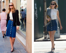 what to wear with a skirt with buttons in front