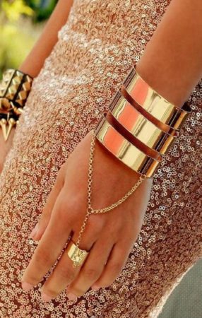 a gold bracelet