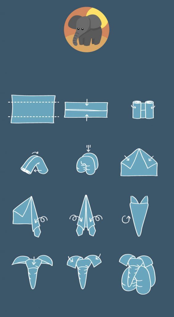 Elefant vikning diagram