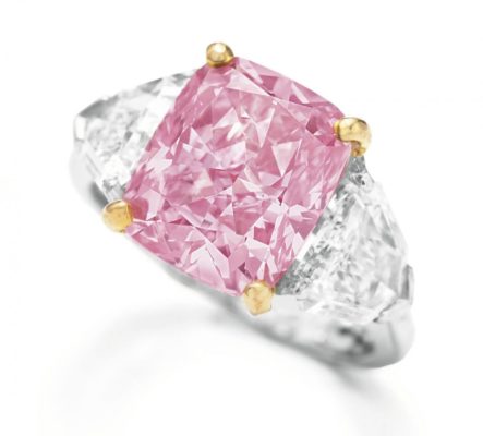 Livlig rosa graff diamantring