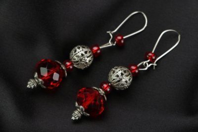 boucles d'oreilles en perles