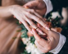 wedding ring on finger