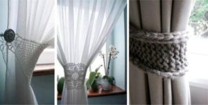 Knitted curtain clip