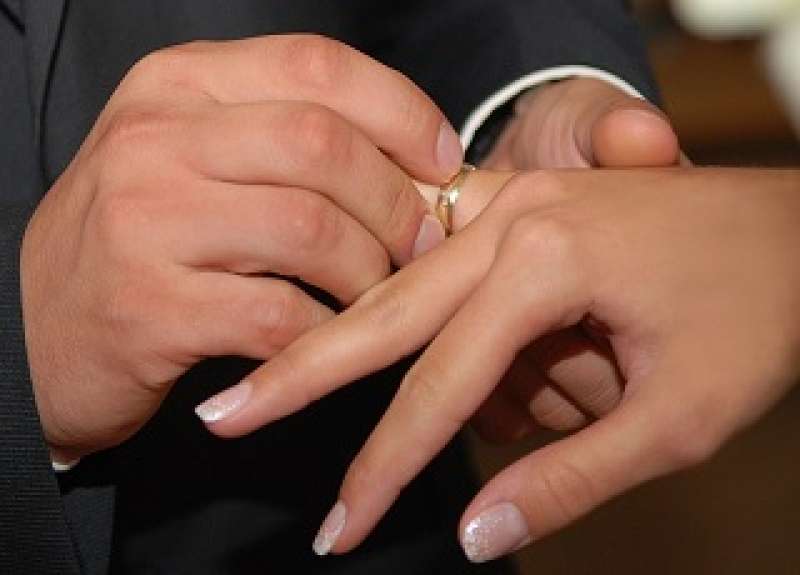 putting on the wedding ring correctly