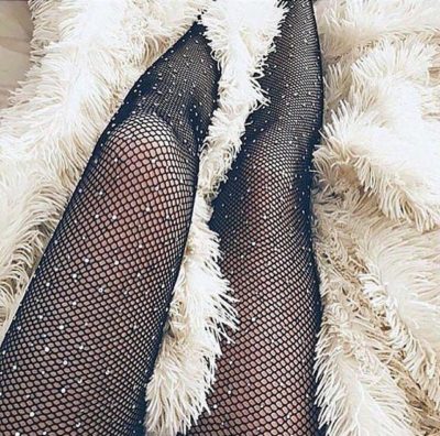 tights med rhinestones